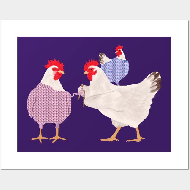 Chicken Knitting Wall Art by ahadden